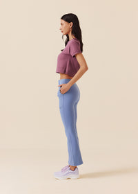 Women Gym Flare Pants - Ice Blue - 5