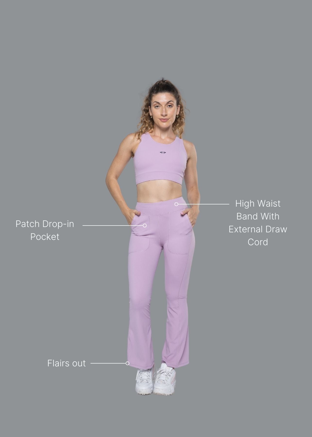 Women Gym Flare Pants - Lavender - 2
