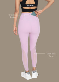Women Mesh Leggings Lavender - 3