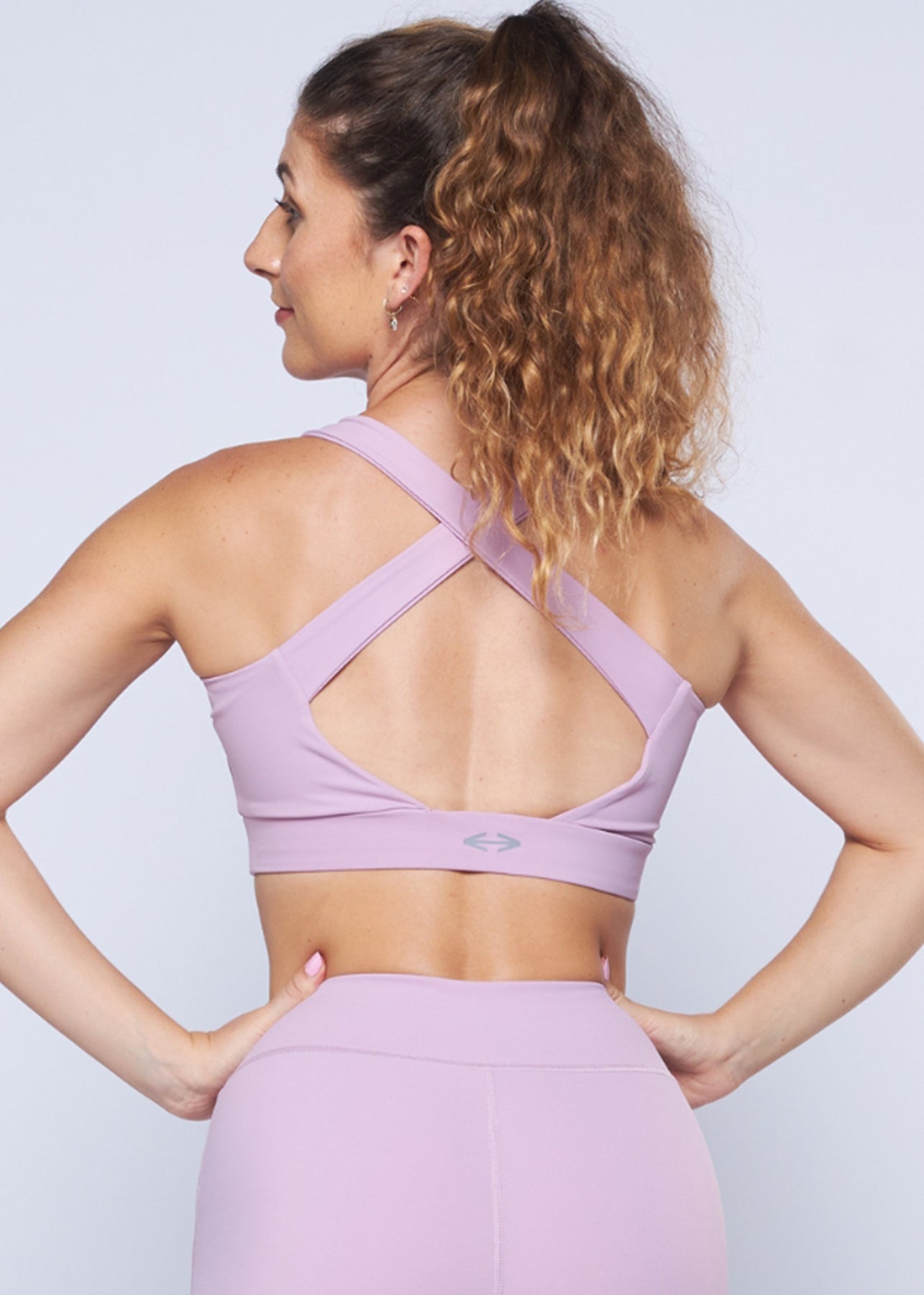 Women Cross Back Active Bra Lavender - 2