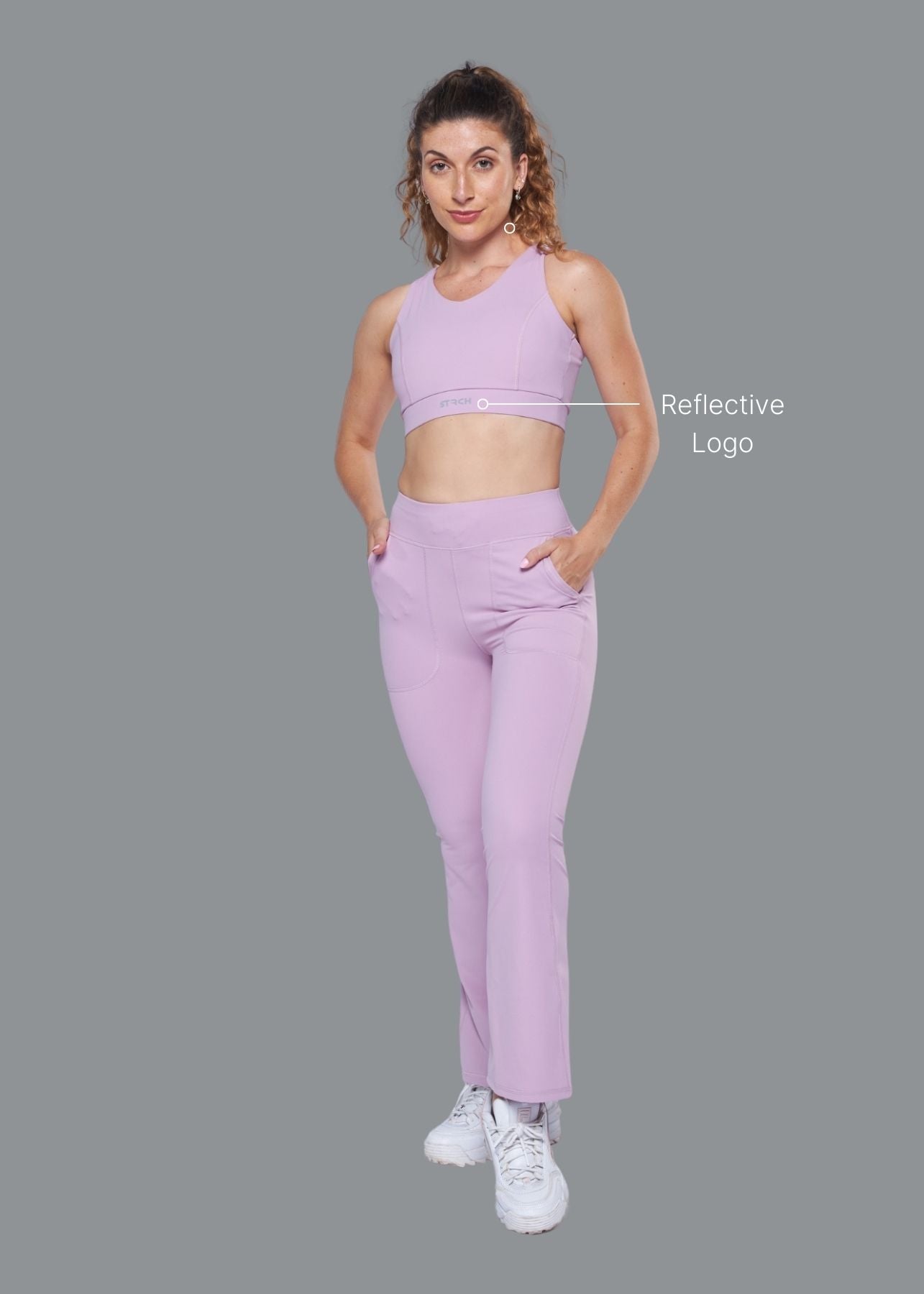 Women Cross Back Active Bra Lavender - 4