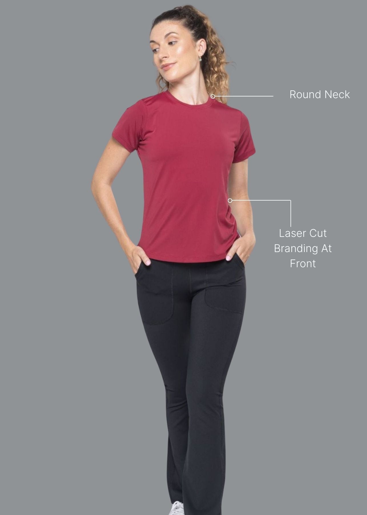 Everyday Workout Tee - Maroon - 3