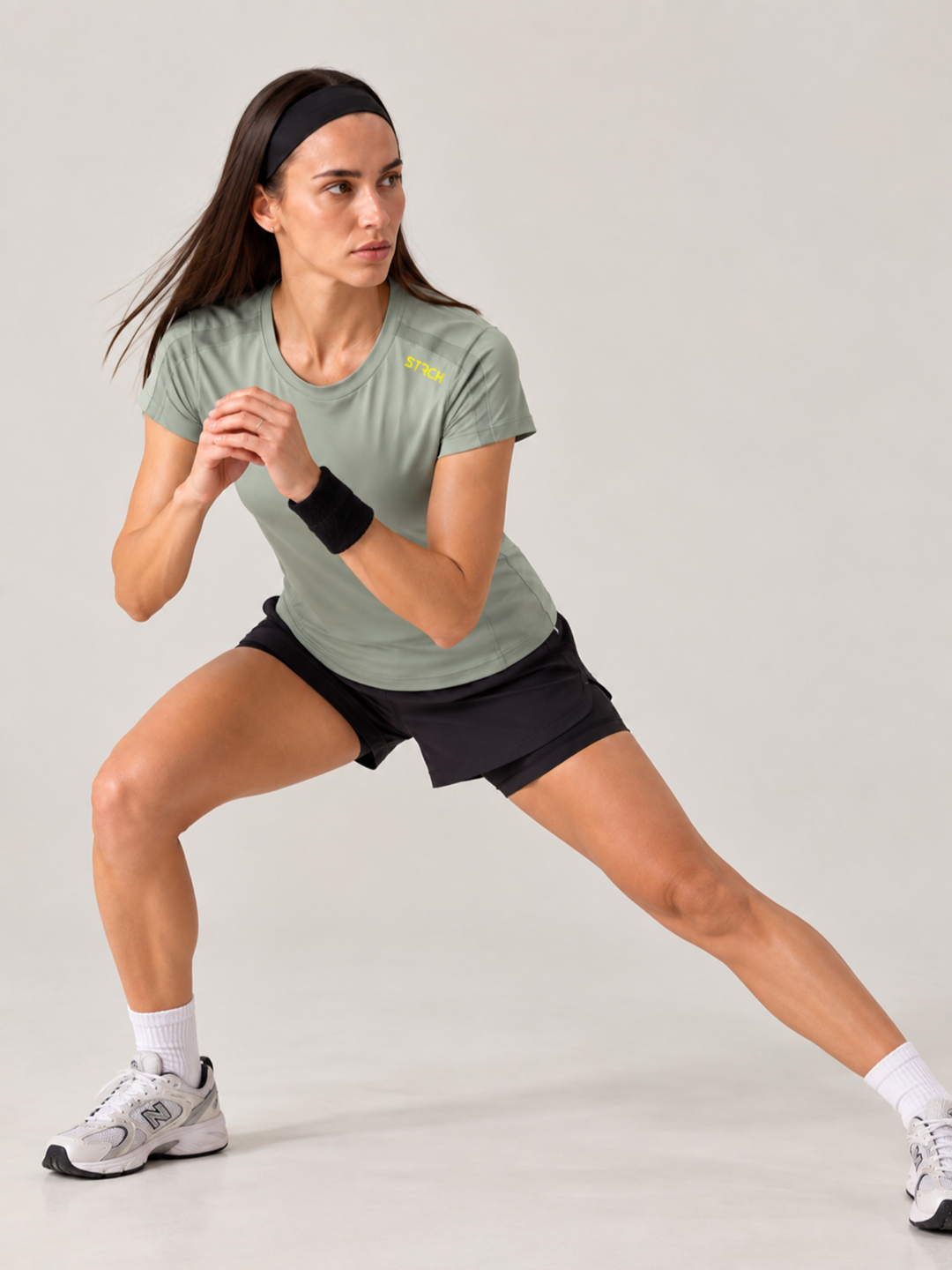 Women Mesh-Panel Ventilated Tee - Regular Fit - Grey