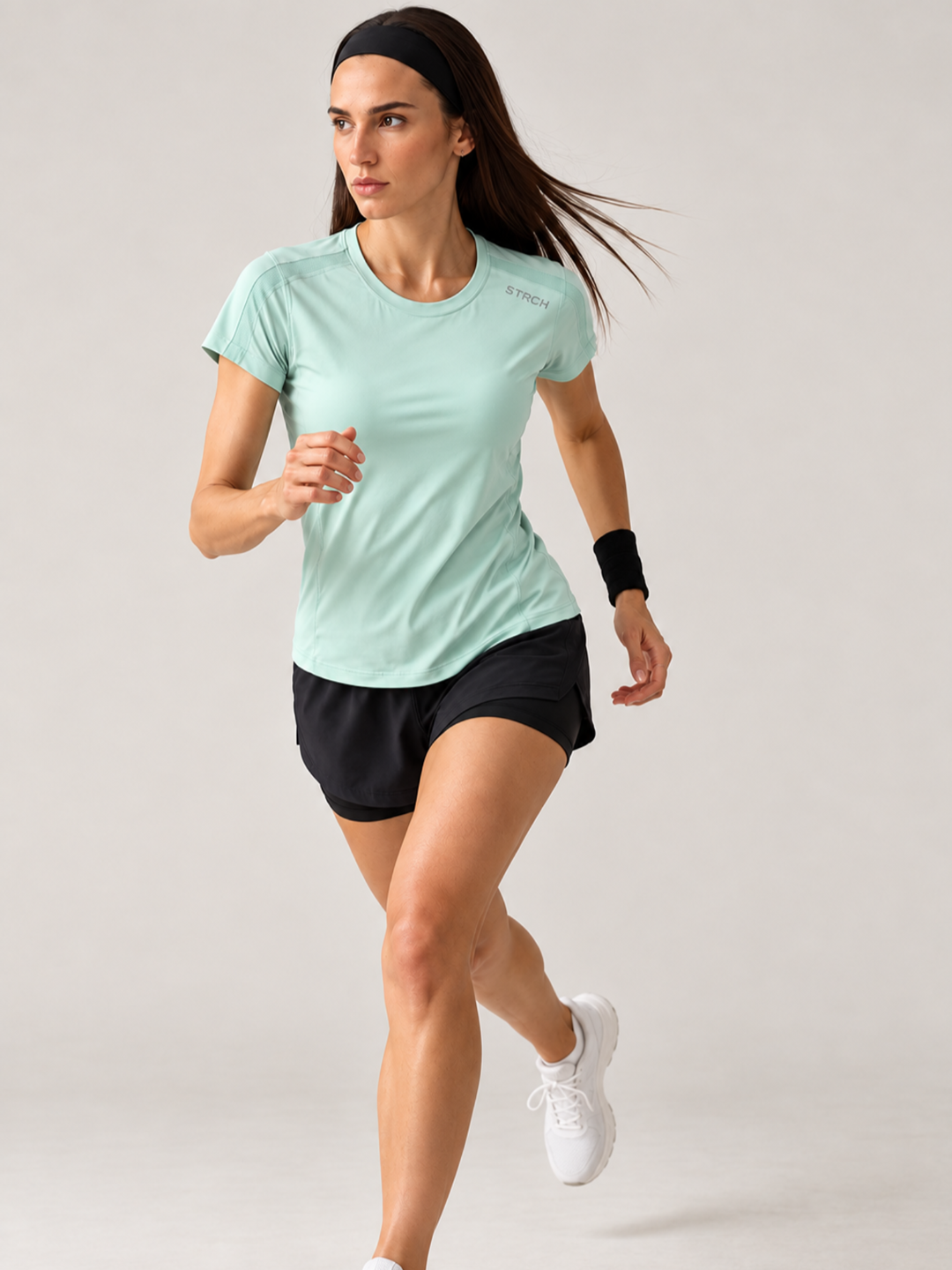 Women Mesh-Panel Ventilated Tee - Regular Fit - Mint Green
