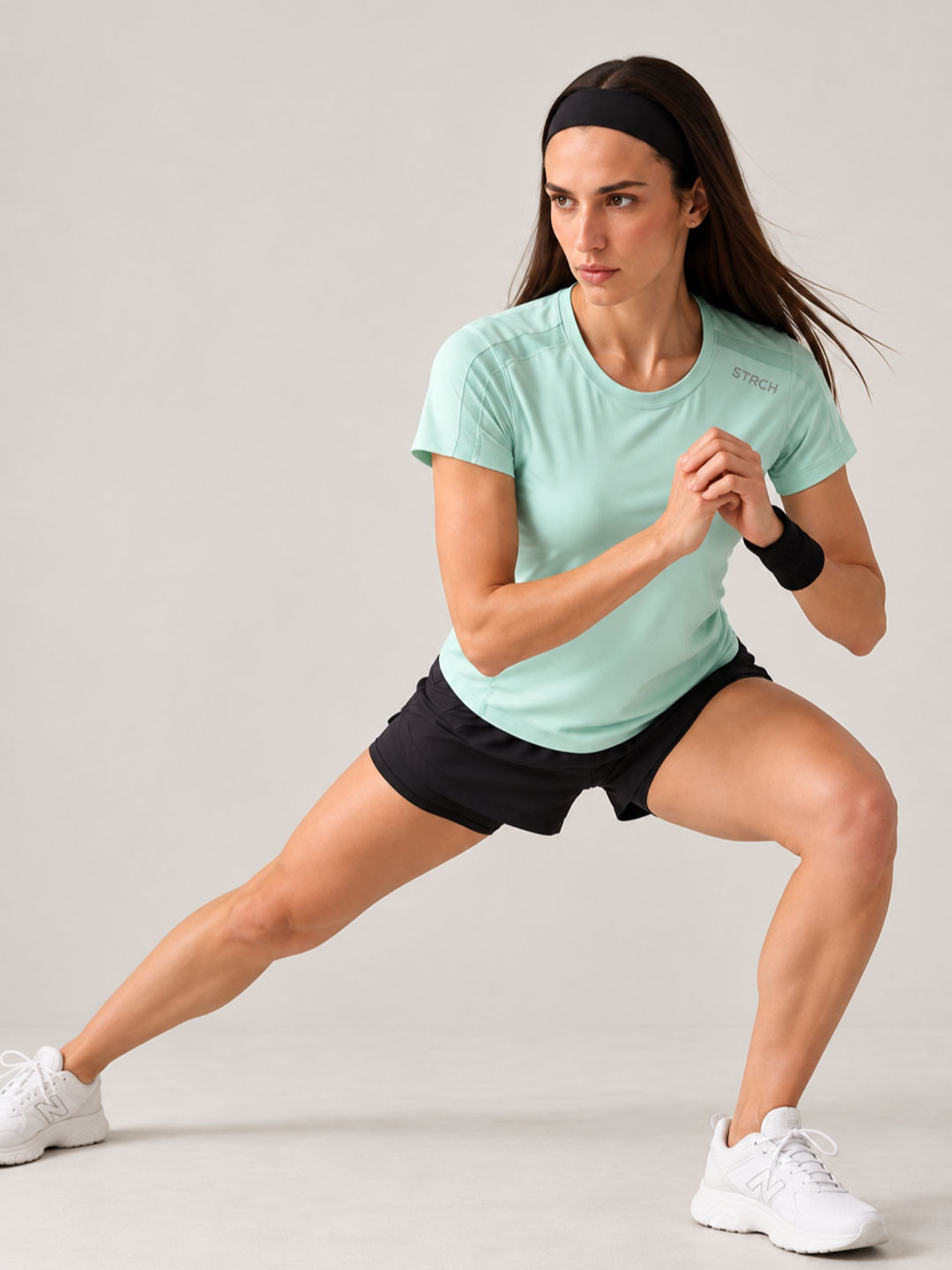 Women Mesh-Panel Ventilated Tee - Regular Fit - Mint Green