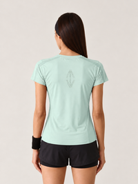 Women Mesh-Panel Ventilated Tee - Regular Fit - Mint Green
