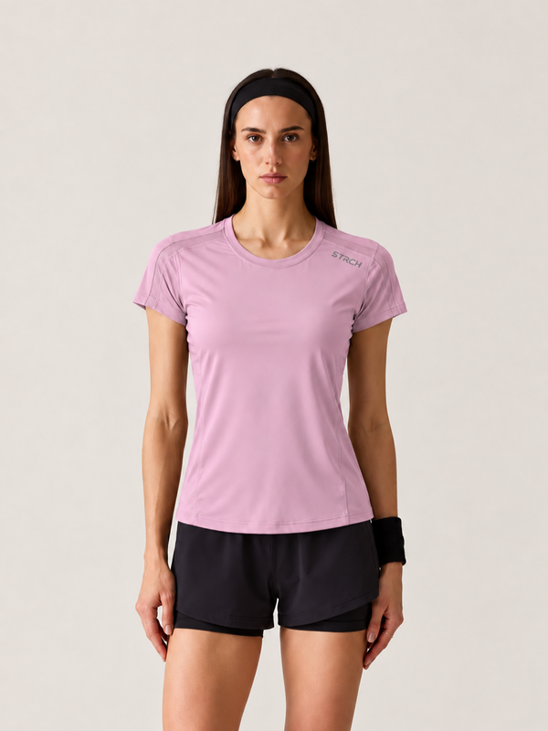 Women Mesh-Panel Ventilated Tee - Regular Fit - Lavender