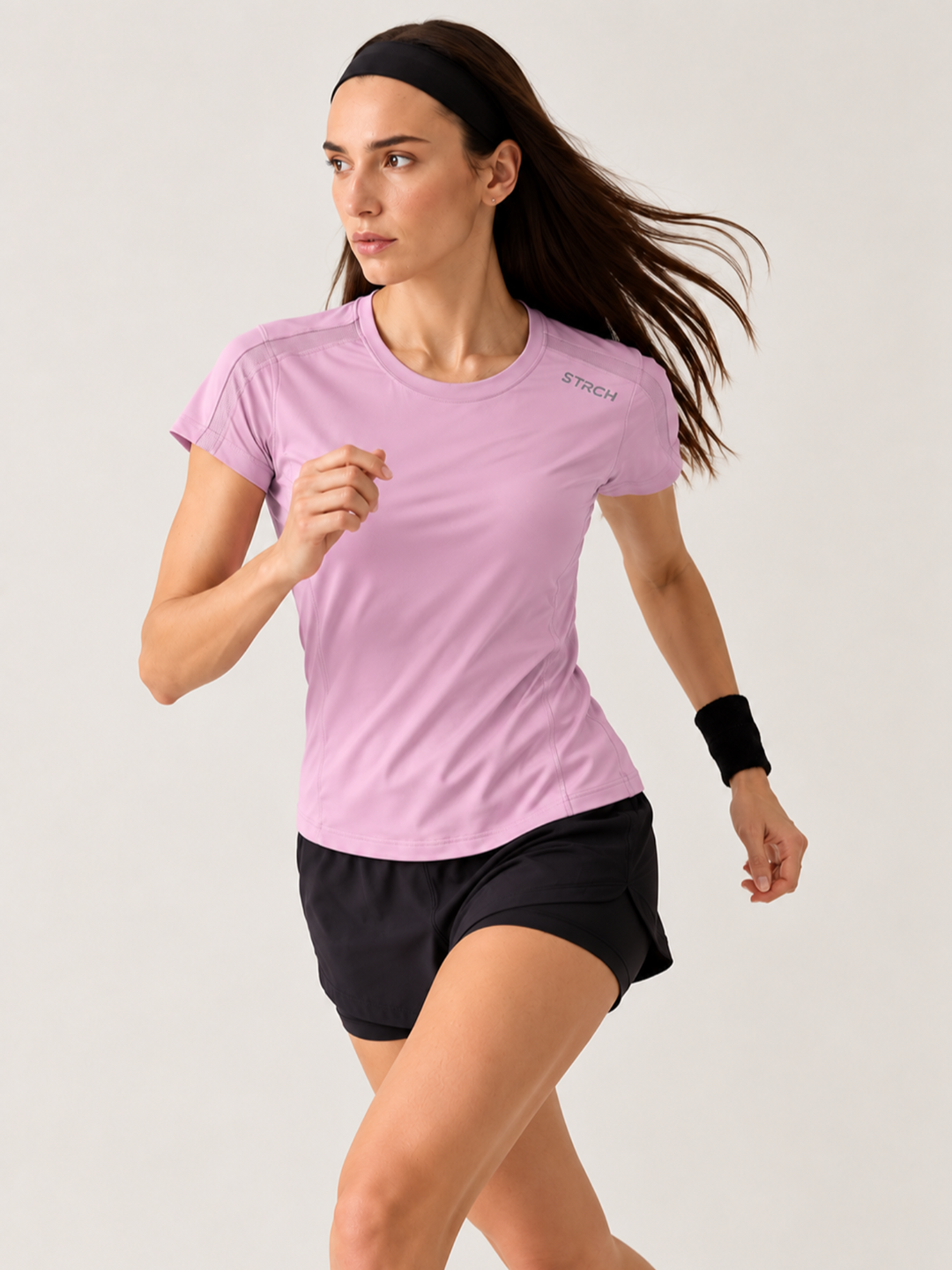 Women Mesh-Panel Ventilated Tee - Regular Fit - Lavender