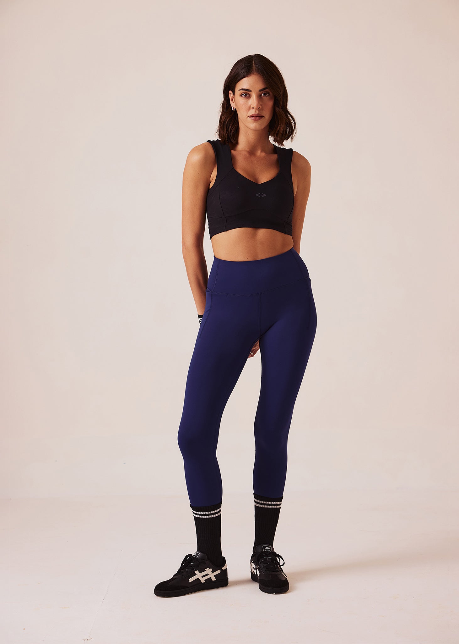 Women Gym-to-Yoga High Waist Leggings - Navy - 2