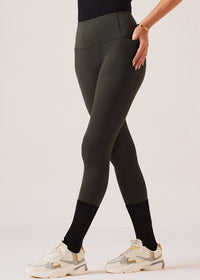 Women Gym-to-Yoga High Waist Leggings - Olive - 1