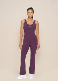 MWomen Cross Back Jumpsuit - Wine - 1