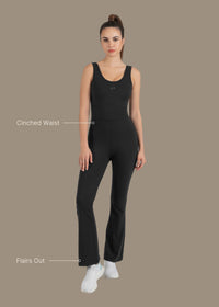 Women Cross Back Jumpsuit - Black - 3