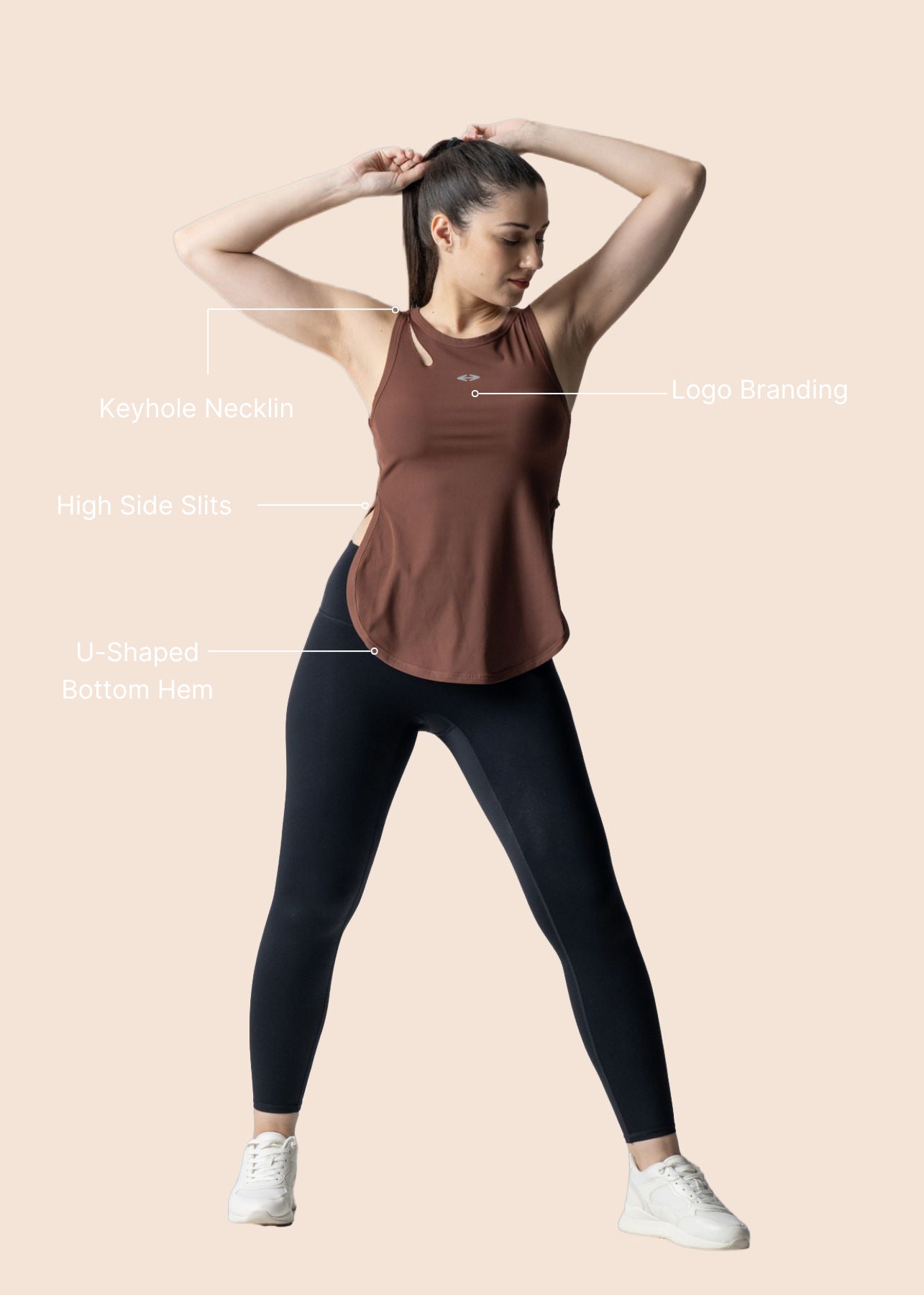 Women Flexible Fit Top - Brown - 3