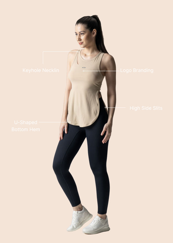 Women Flexible Fit Top - Beige - 3