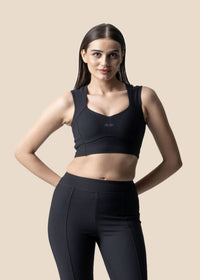 Women Reflective Gym Sports Bra - Black - 1