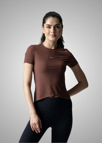Women Side Tie Crop Top - Brown - 1