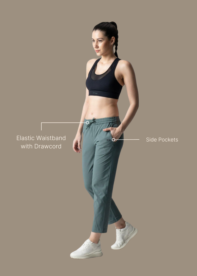 Women Gym Straight Pants - Sage Green