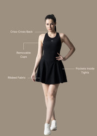 SrtchFlex Tennis Dress - Black - 3