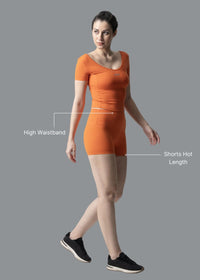 Women Cycling Shorts - Orange - 3