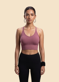 Seamless open Back Sports Bra - Hawthorn Rose - 1