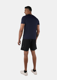 Men Breathable Mesh Panel Tshirt Navy Blue - 3