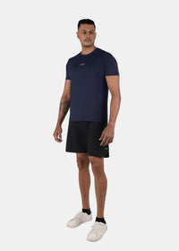 Men Breathable Mesh Panel Tshirt Navy Blue - 4