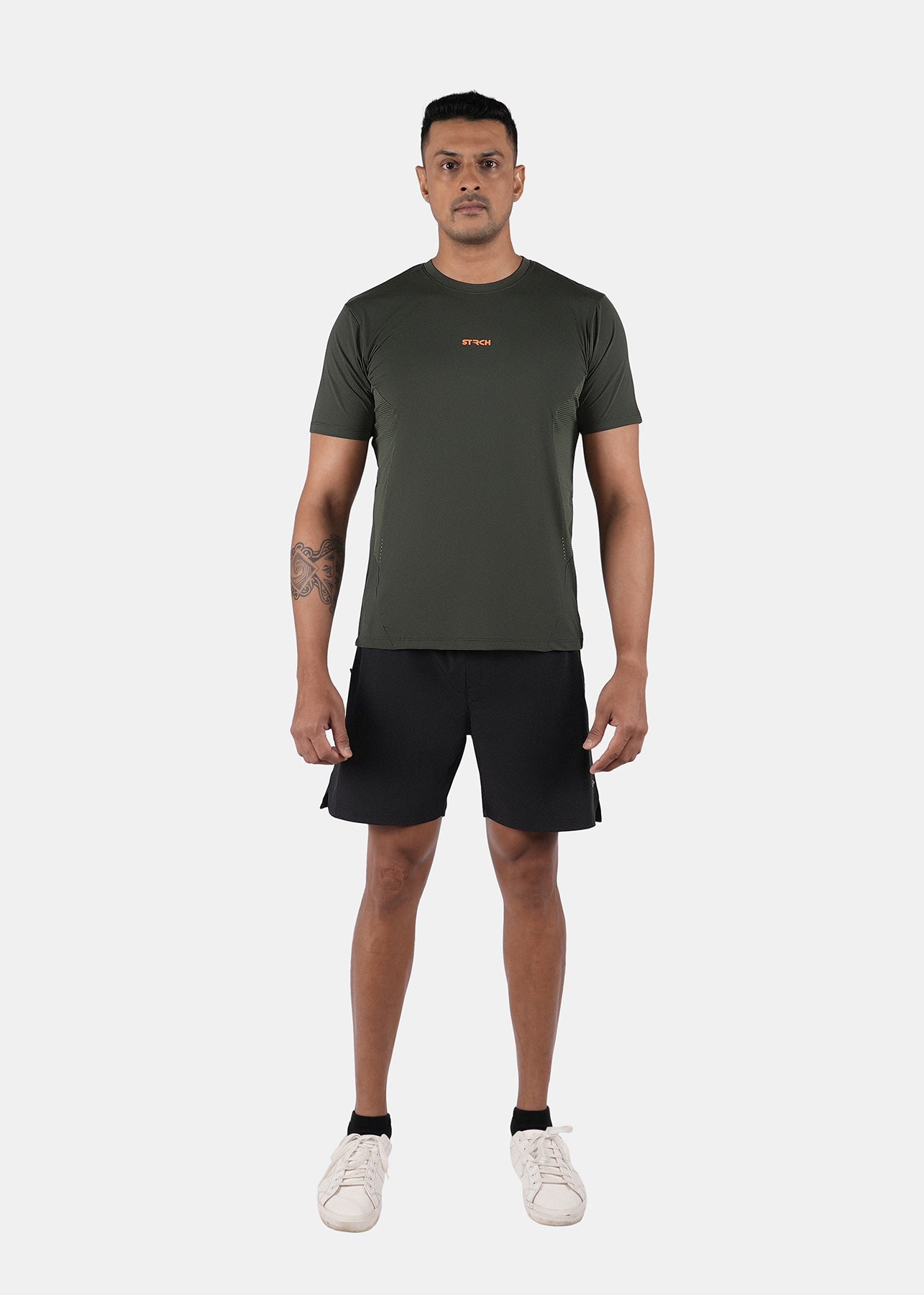 Men Breathable Mesh Panel Tshirt Army Green - 3