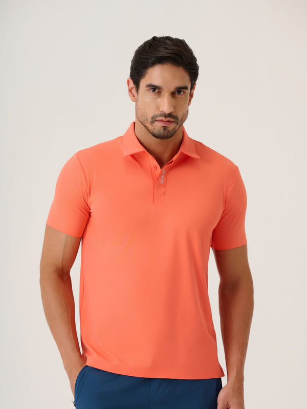 Men Cross-Court Polo 
- Coral
