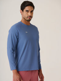 Men Full Sleeve Performance Tee - AirforceBlue
