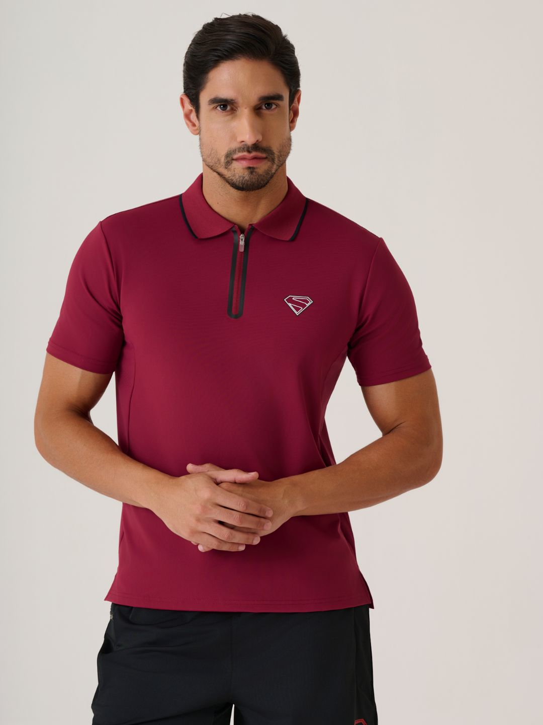 Men Superman high Performance Tee - CherryPlum