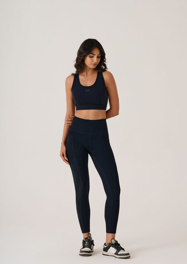 Reflective High Performance Leggings- Slim Fit - Jet Black