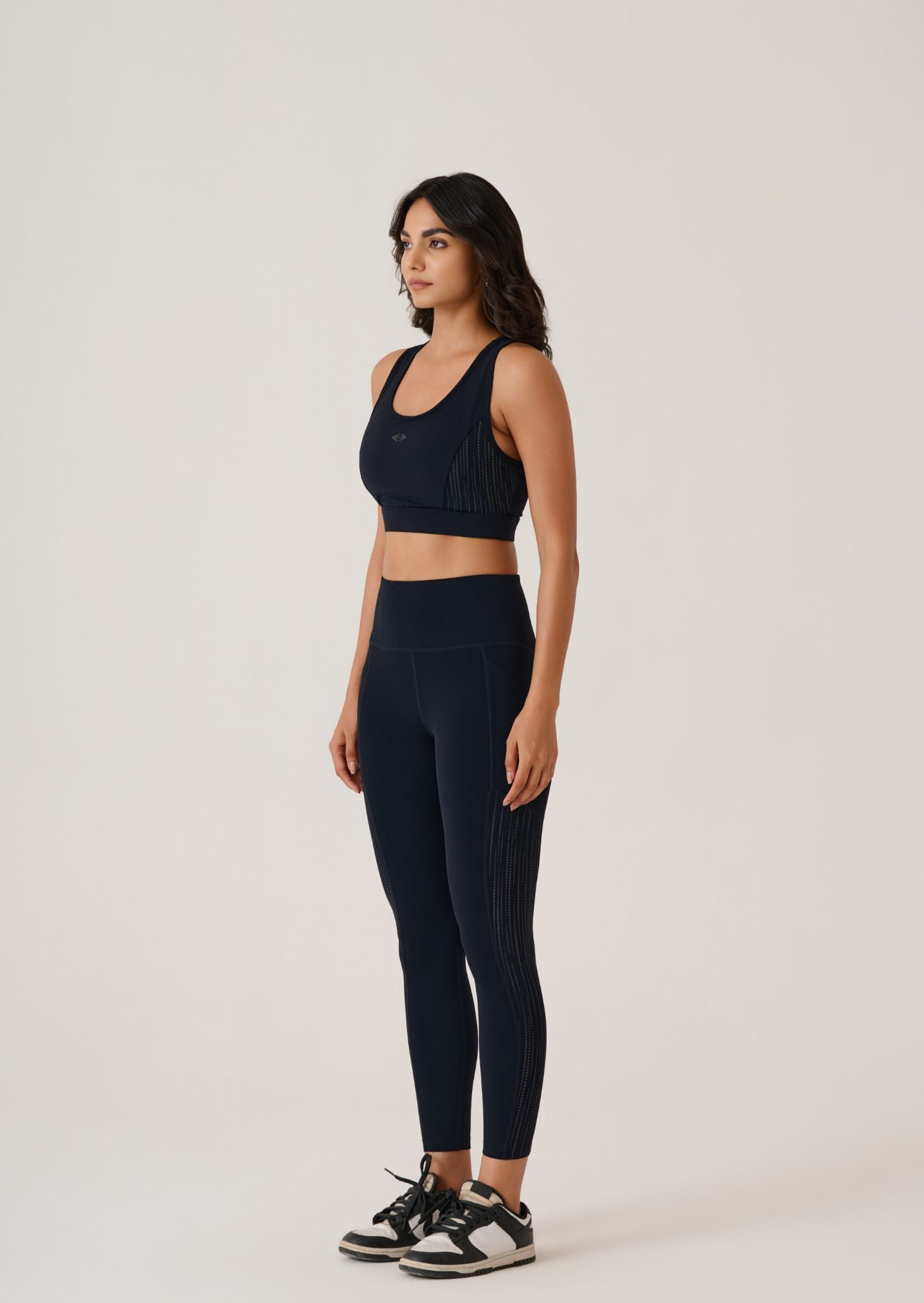 Reflective High Performance Leggings- Slim Fit - Jet Black