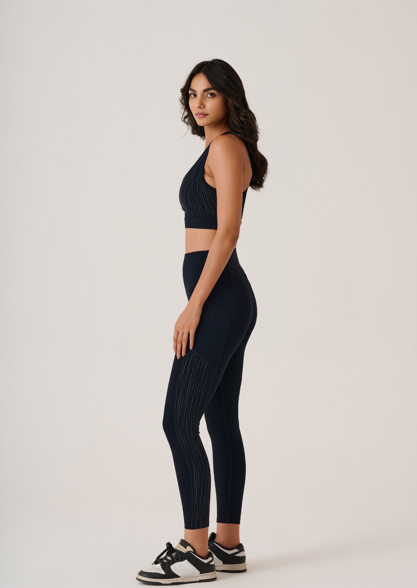 Reflective High Performance Leggings- Slim Fit - Jet Black