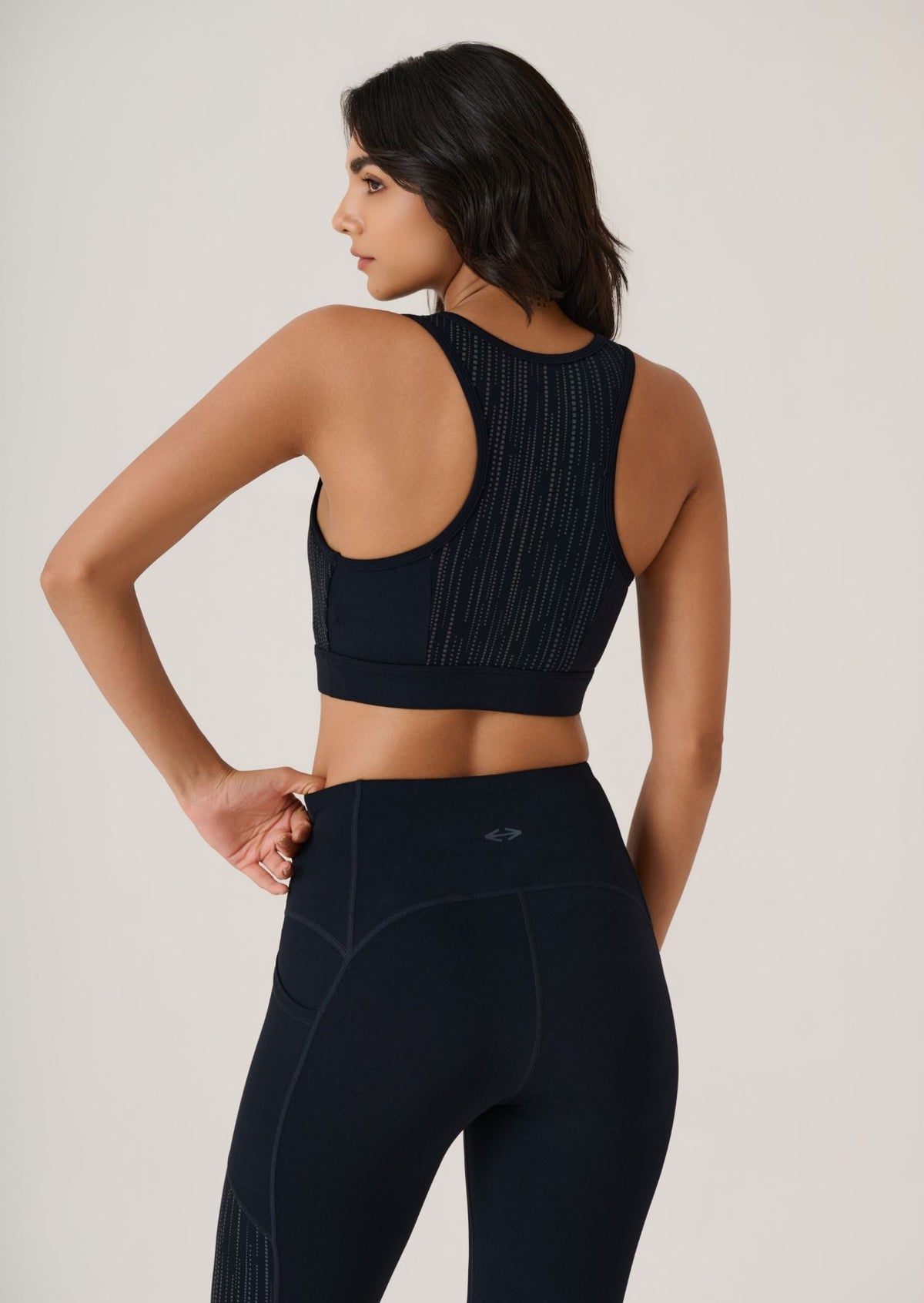 Reflective High Impact Sports Bra - Black