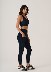 Reflective High Impact Sports Bra - Black
