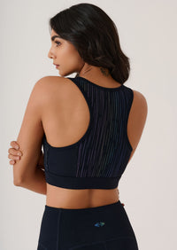 Reflective High Impact Sports Bra - Black