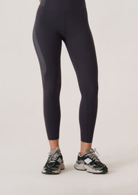 Bonded Anti-Roll Waistband Leggings - Slim Fit - Jet Black