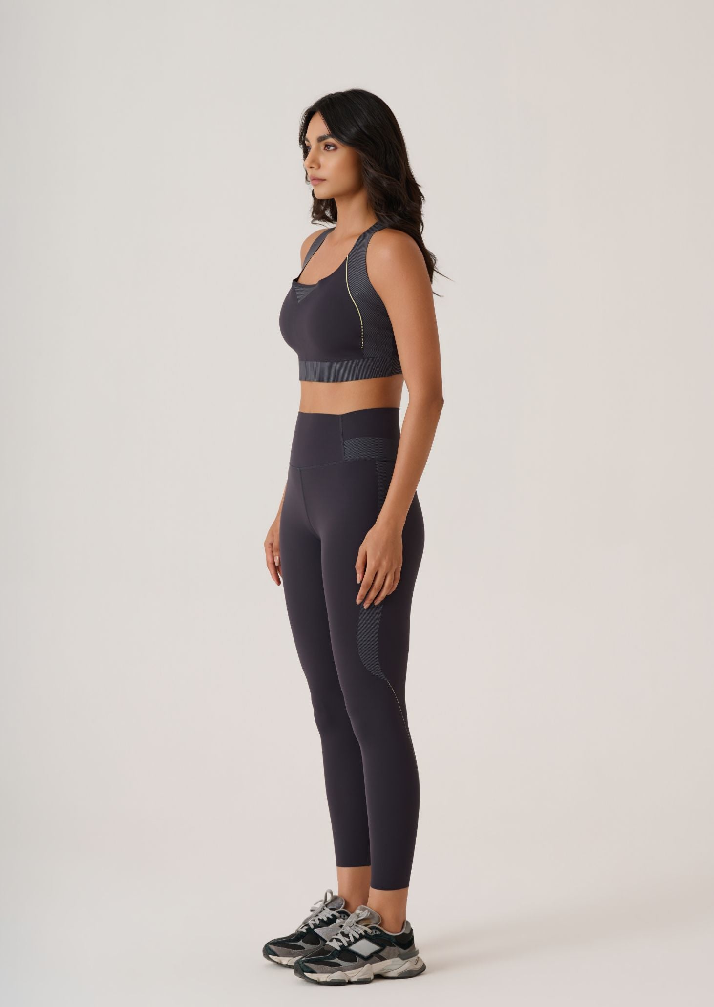 Racer Back Sports Bra-Jet Black