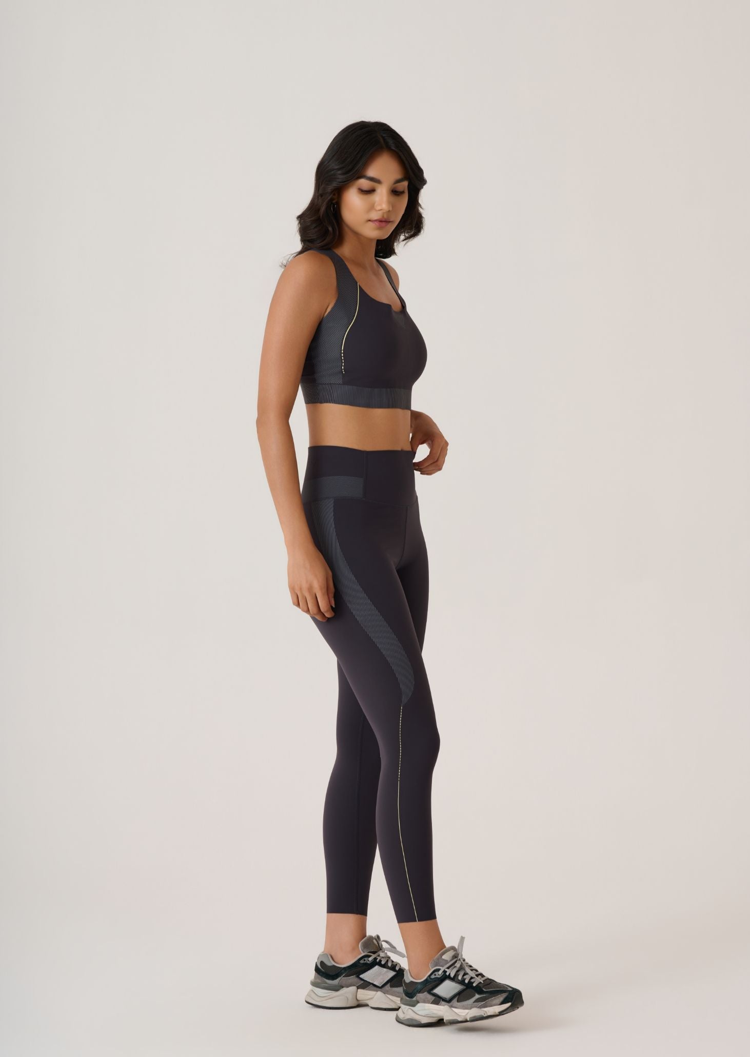 Racer Back Sports Bra-Jet Black