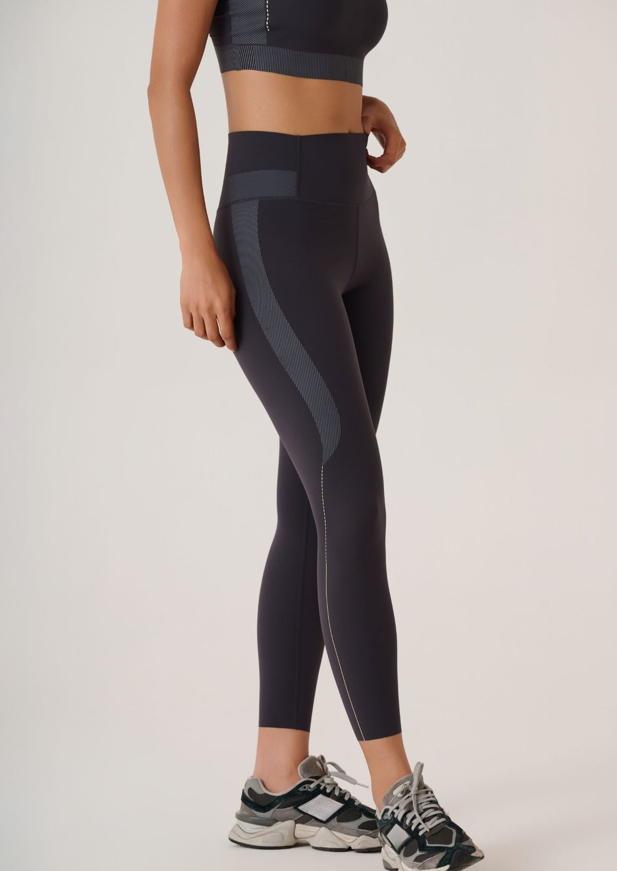 Bonded Anti-Roll Waistband Leggings - Slim Fit - Jet Black