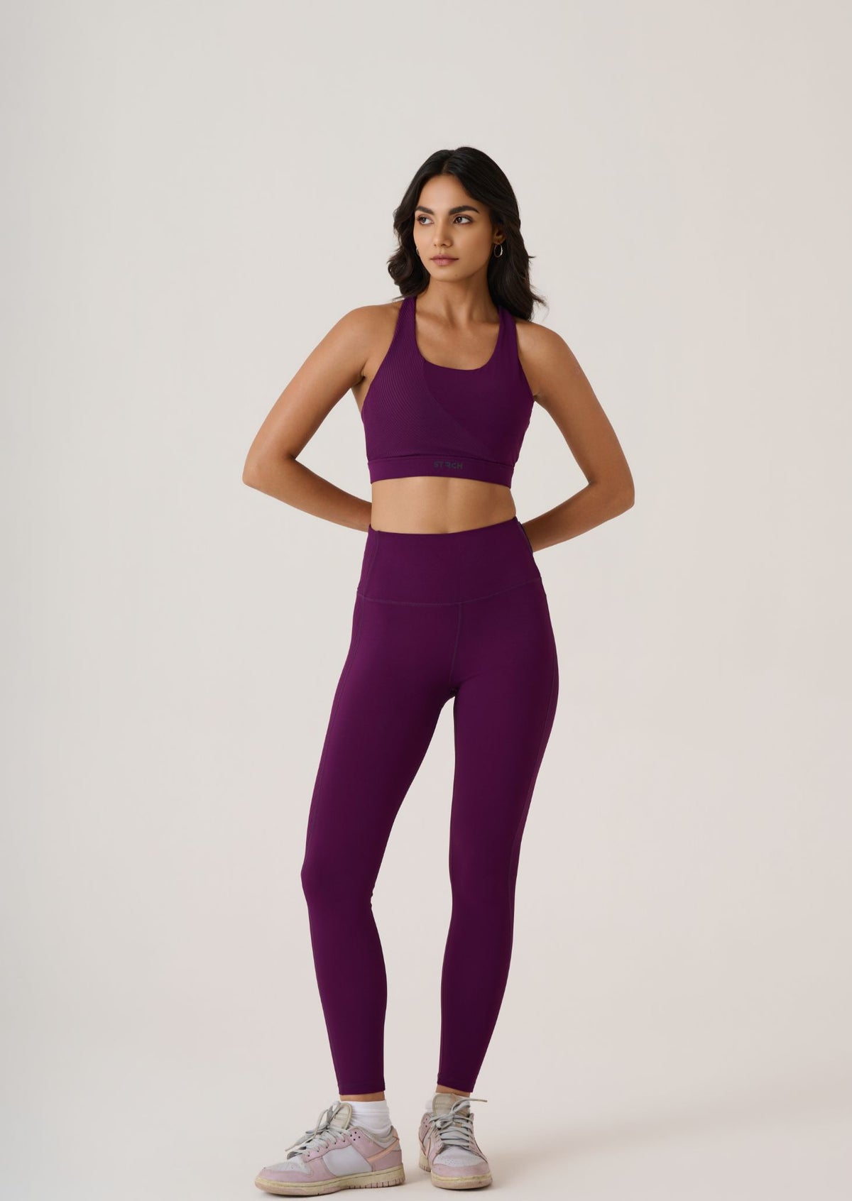 Cross Back Sports Bra-Midnight Purple
