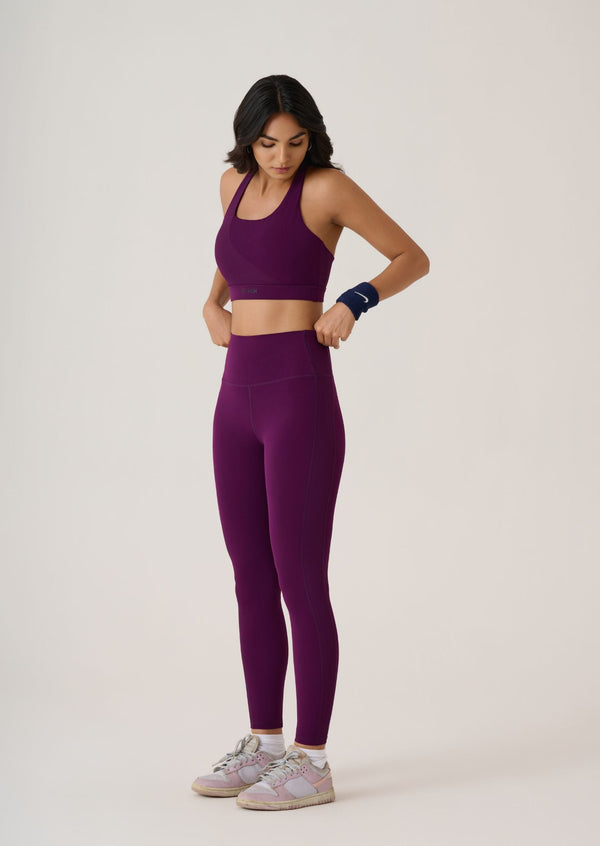 Cross Back Sports Bra-Midnight Purple