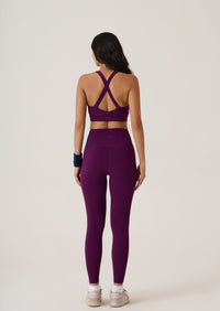 Cross Back Sports Bra-Midnight Purple