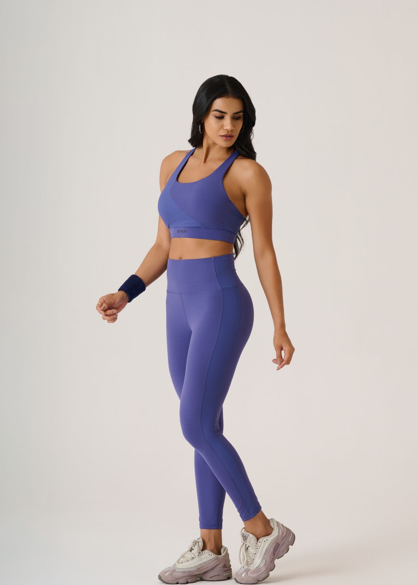 Cross Back Sports Bra-Skipper Blue