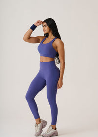 Cross Back Sports Bra-Skipper Blue