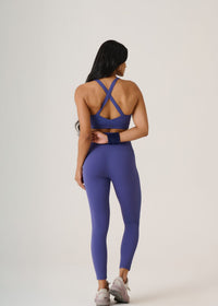 Cross Back Sports Bra-Skipper Blue