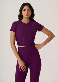 PlayCore Ribbed Tee-Midnight Purple