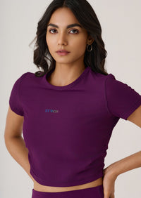 PlayCore Ribbed Tee-Midnight Purple