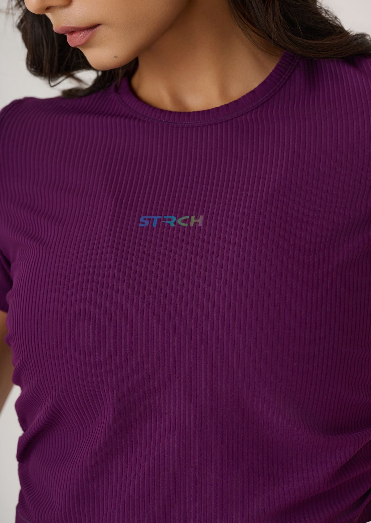 PlayCore Ribbed Tee-Midnight Purple