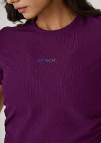 PlayCore Ribbed Tee-Midnight Purple